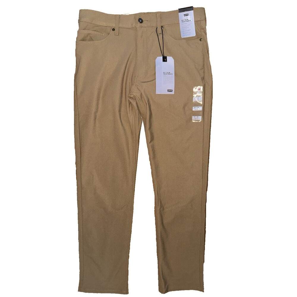 NWT Levi's Mens 32x32 511 Slim Tech Tan Pants High Stretch